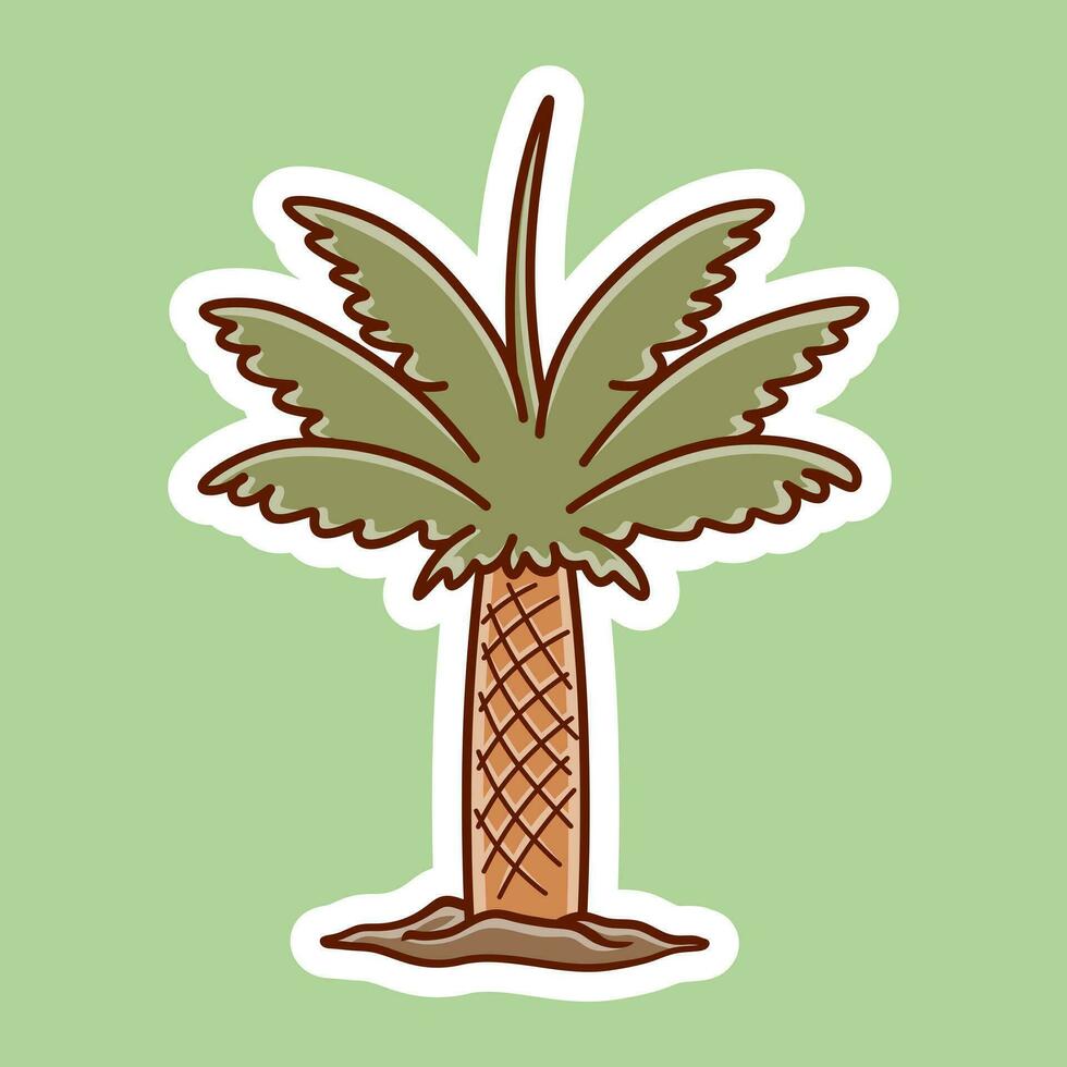 free vector, illustration of Ramadan theme sticker, date palm tree vector