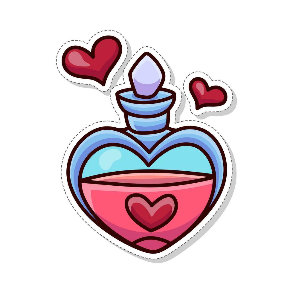 Free vector, sticker illustration, perfume with the scent of love vector