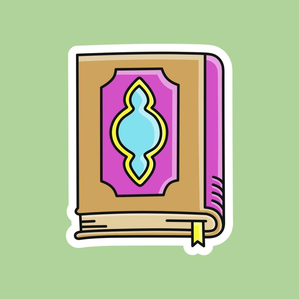 Ramadan themed stickers, the Holy Qur'an vector