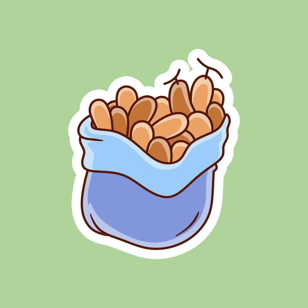 free vector, illustration of Ramadan theme stickers, a bag of dates vector