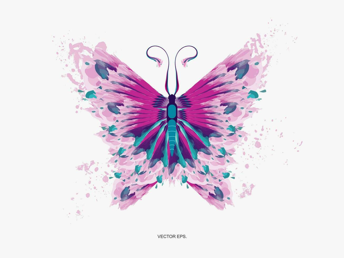 a butterfly with purple and blue wings on a white background vector