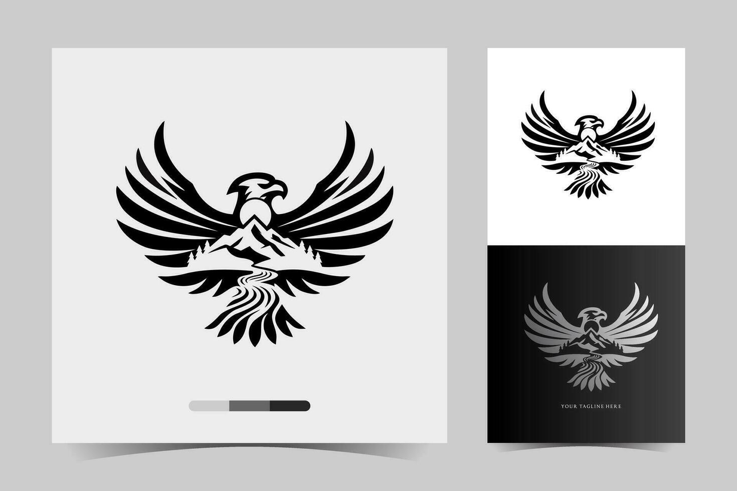 un negro y blanco águila logo con un blanco antecedentes vector