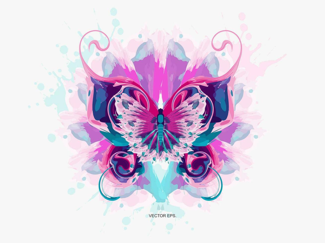 a butterfly with purple and blue wings on a white background vector
