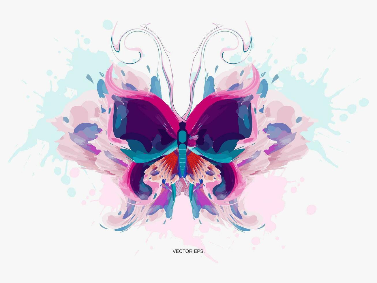 a butterfly with purple and blue wings on a white background vector