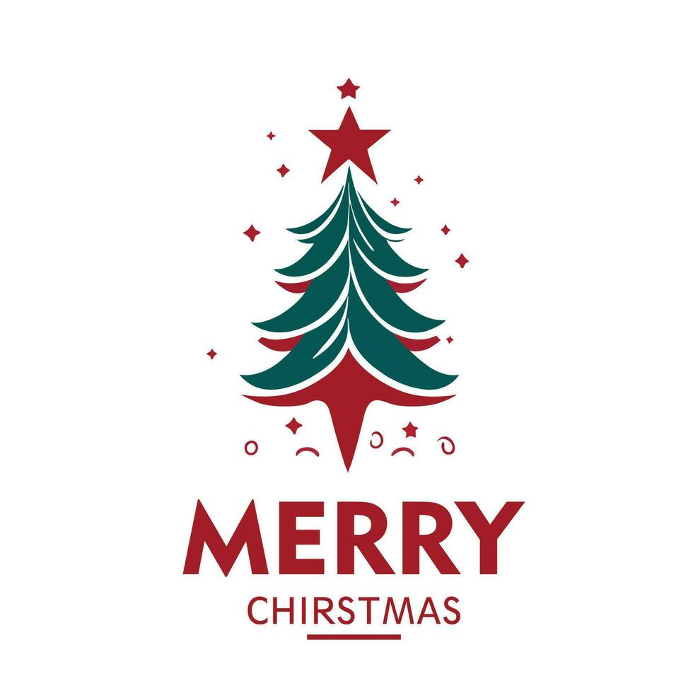 Simple Logos Merry Christmas Art vector