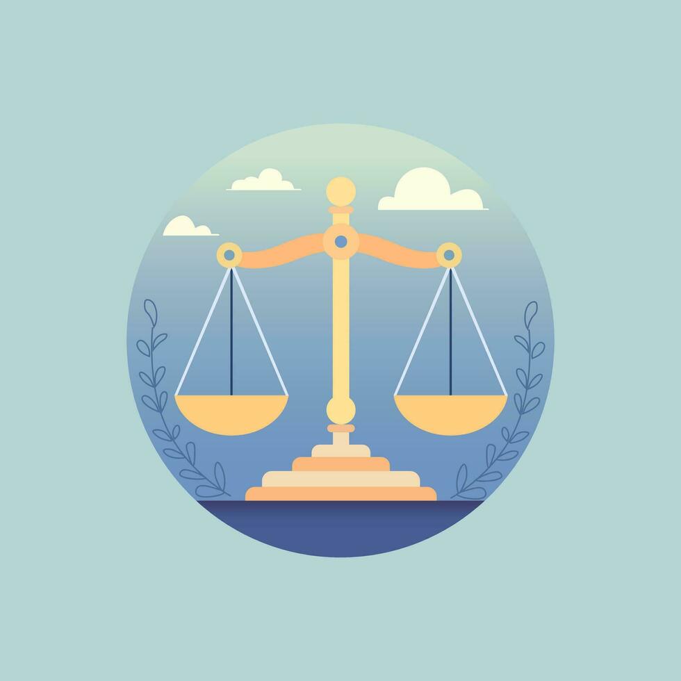 Justice icon. Scale and balance for law. Libra Vector illustration
