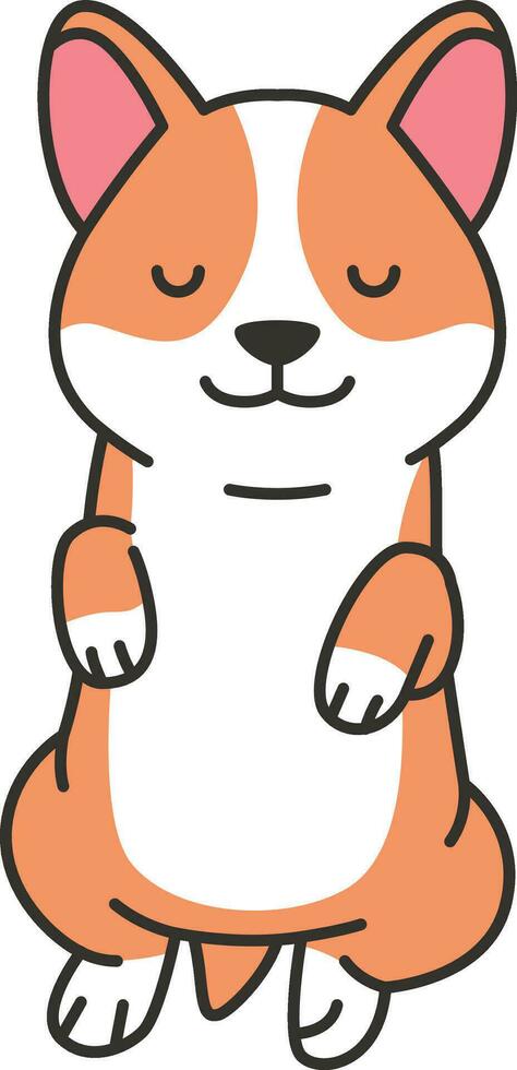 Cute corgi dog. Vector illustration in doodle style.