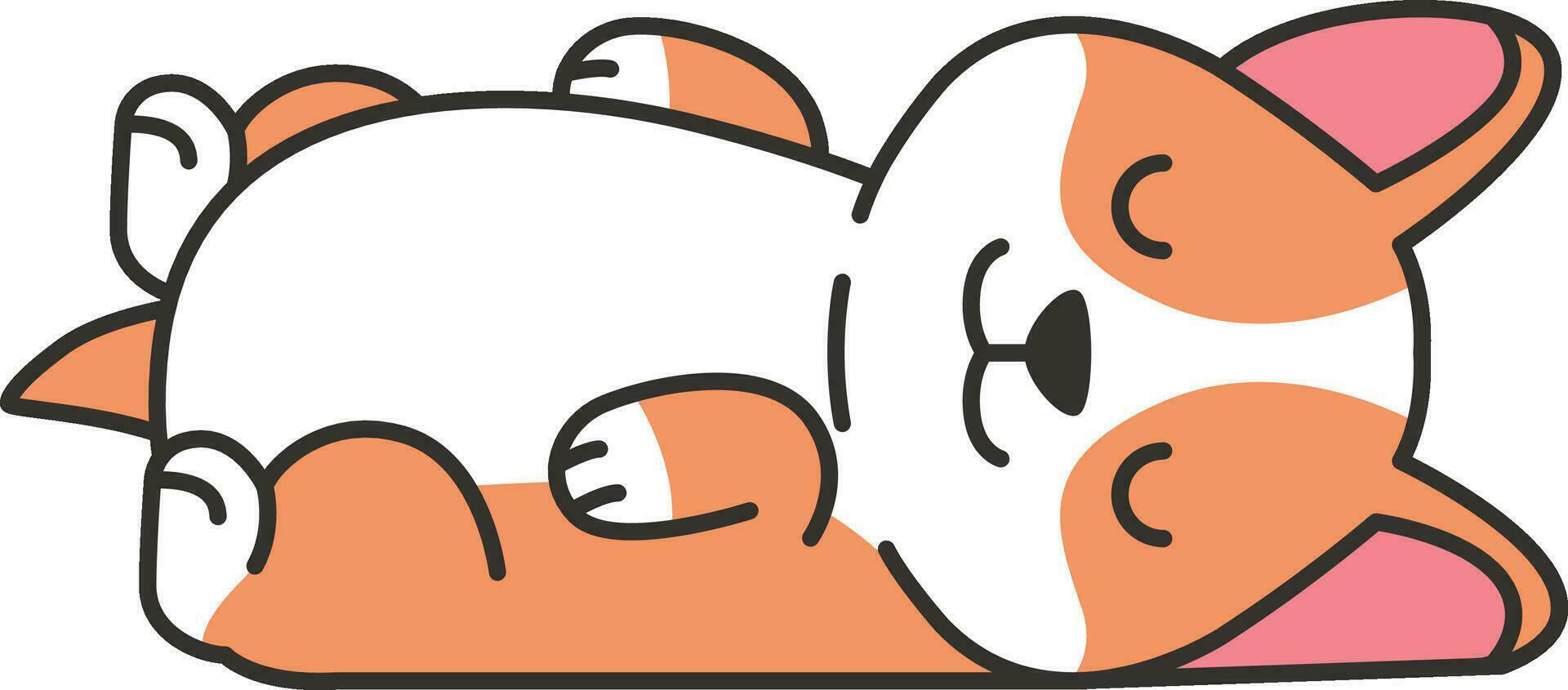 linda corgi perro durmiendo. vector ilustración en garabatear estilo.