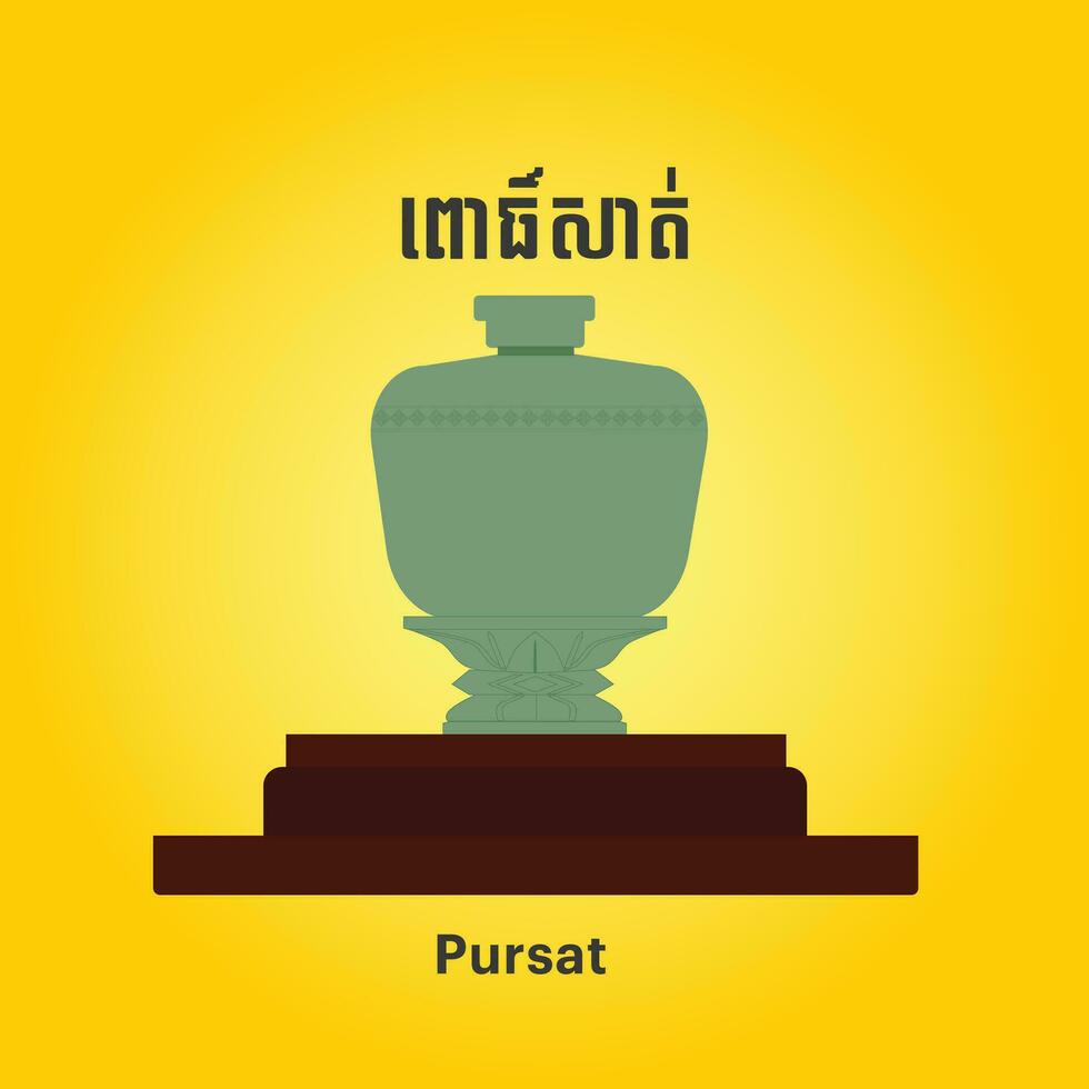 Khmer typography of pursat Province Cambodia vector