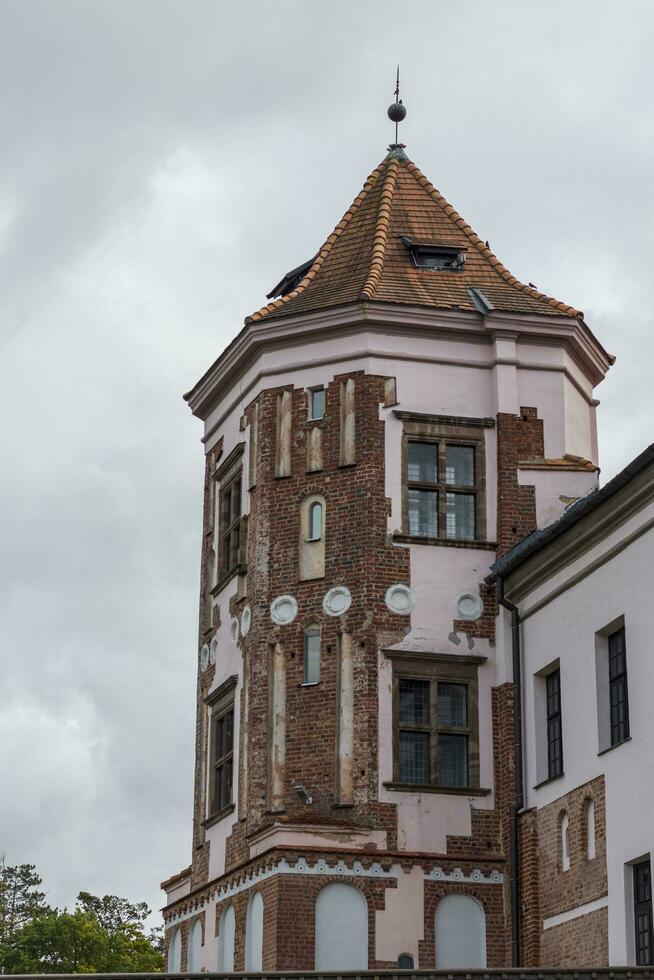 Mir, Belarus - 10.03.2023 -Shot of the Mir castle complex. Landmark photo