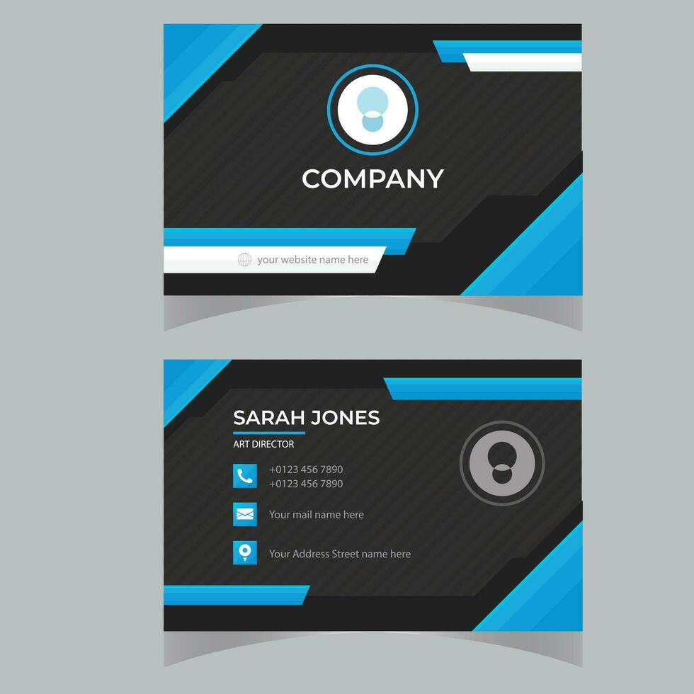 Modern presentation card with company logo. Vector business card template. Visiting card for business and personal use. Vector illustration design