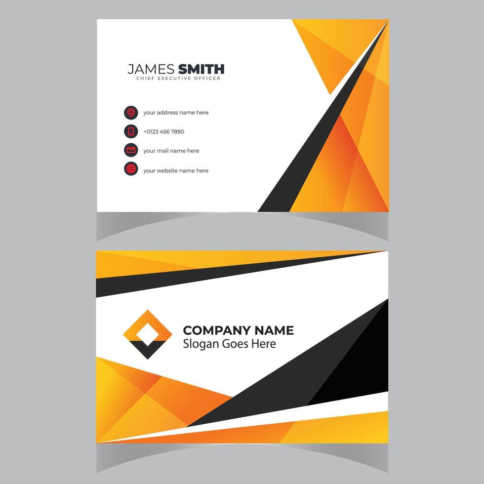 Business Card Template Design Abstract Modern Icon Color for Luxury Presentation of Simple Corporate Identity Concept Minimal Elegant Brand Set of Creative Contact Information in Vector Illustration