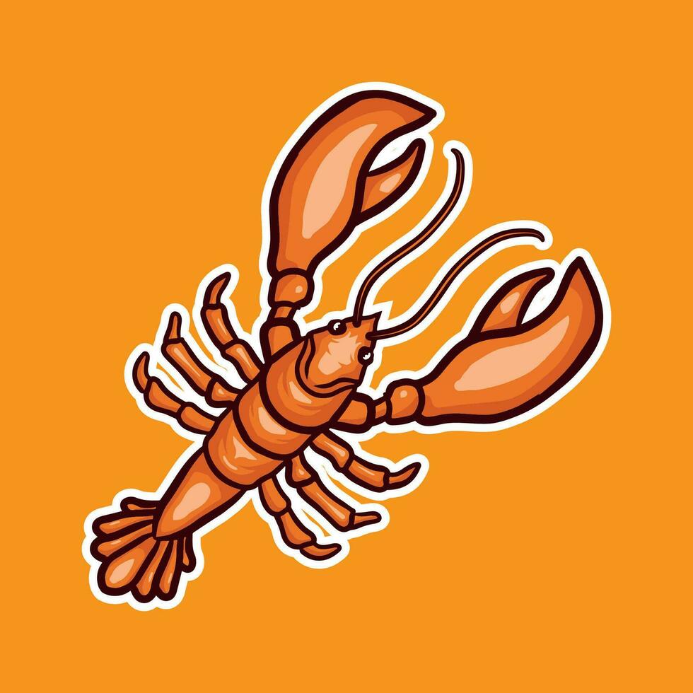 Lobster mascot vector Illustration with background