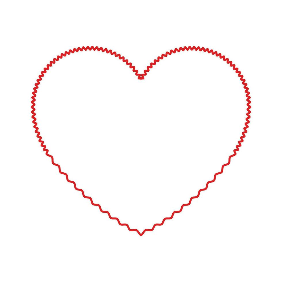 Hand drawn heart shape on white background vector