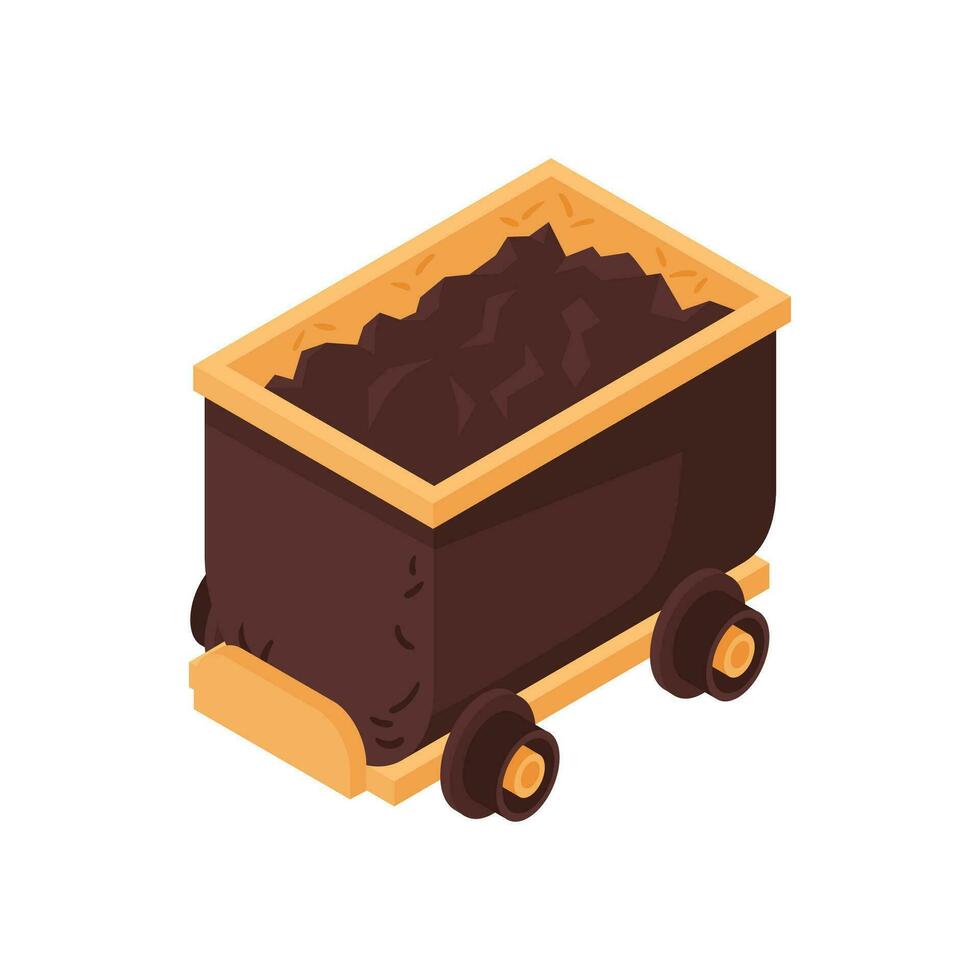 vector mine carts cartoon on white background