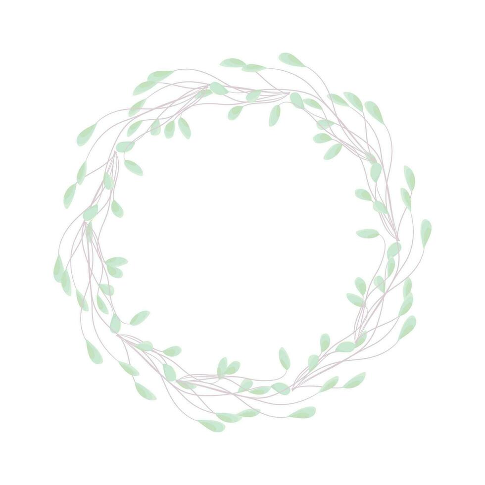 Vector round botanical frame isolated on a white background