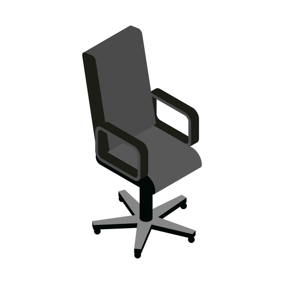 Vector black office chair illustration on white background