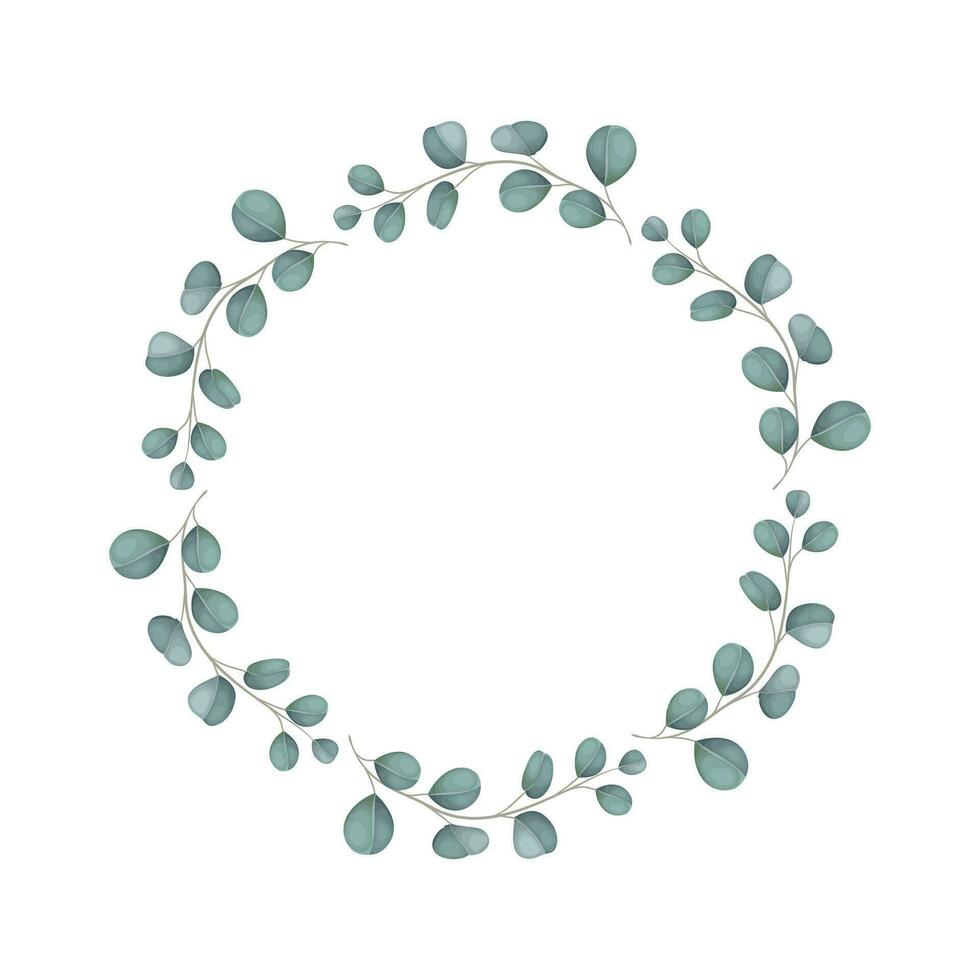 Vector round botanical frame isolated on a white background