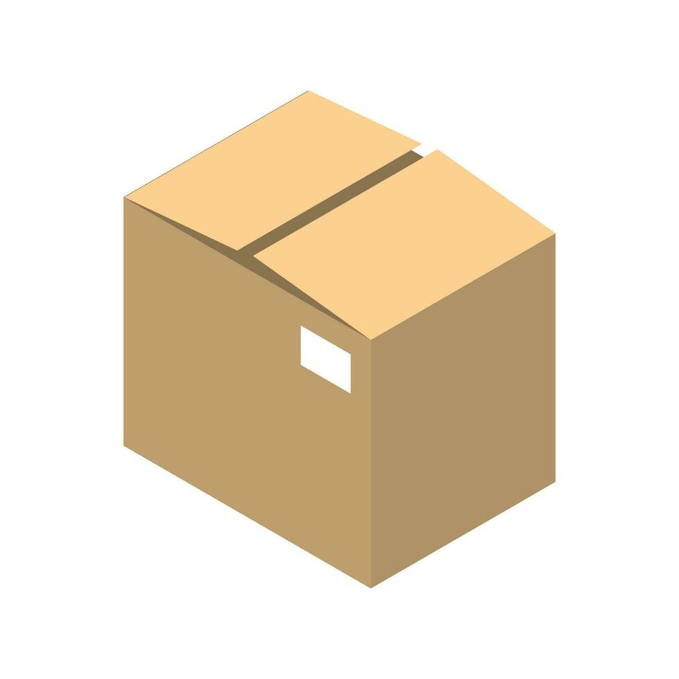 Vector cardboard box on a white background