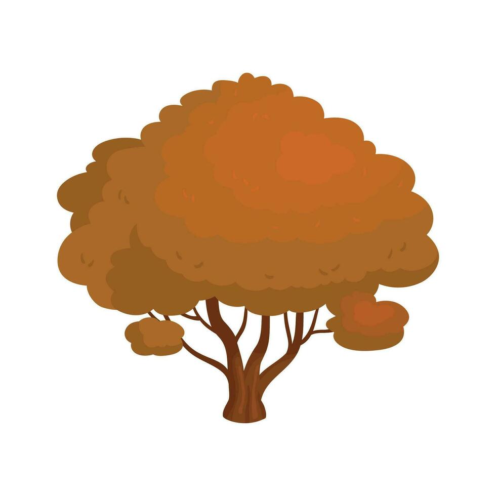 vector otoño naturaleza icono hojas dibujos animados árbol