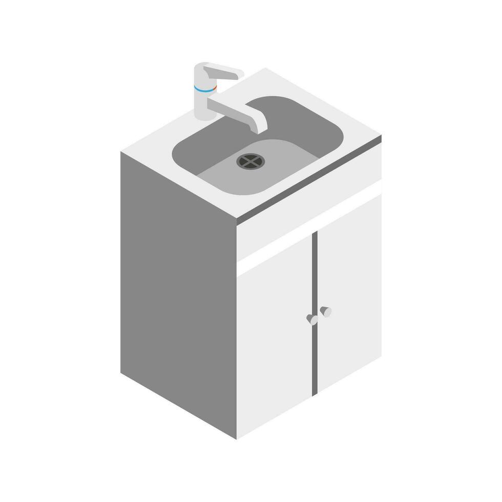 Vector Isometric sink illustration on white background