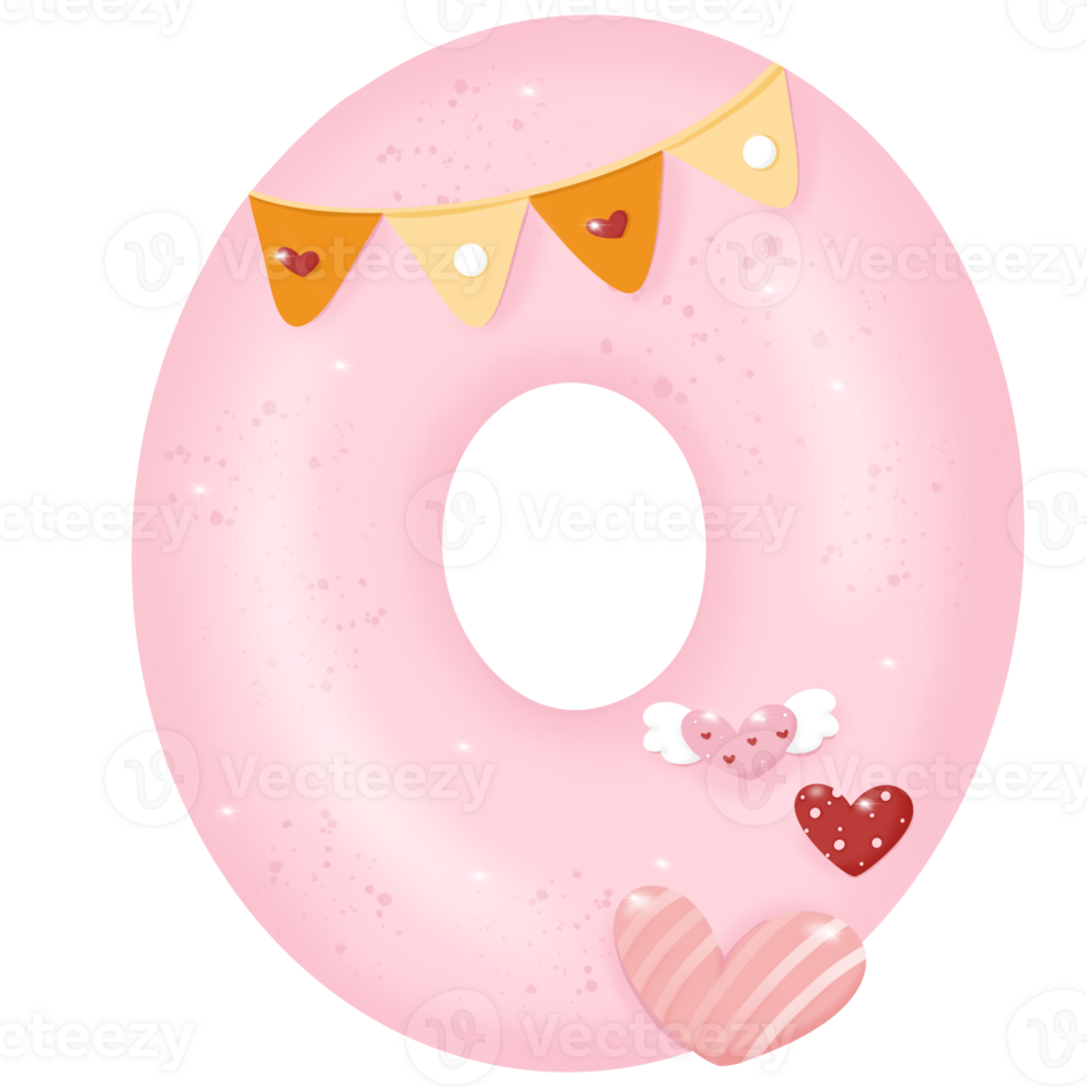 Number arabic elements valentine day concept png