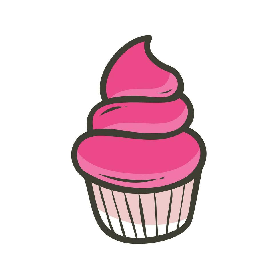 Vector colorful cup cake cartoon design