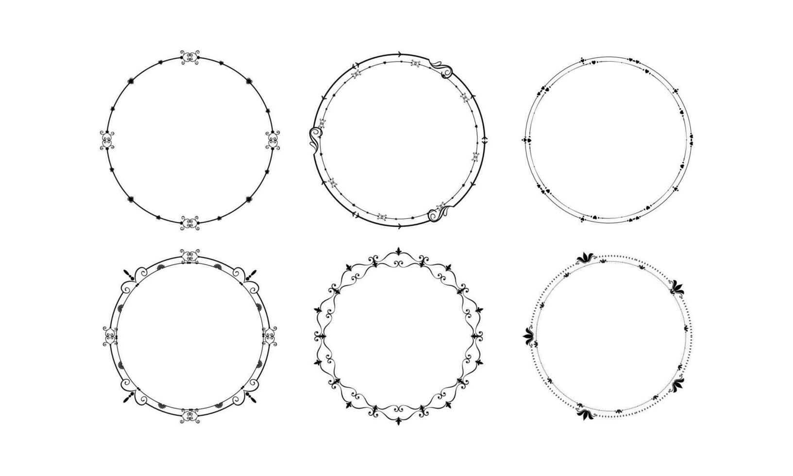Vector elegant round frame collections border