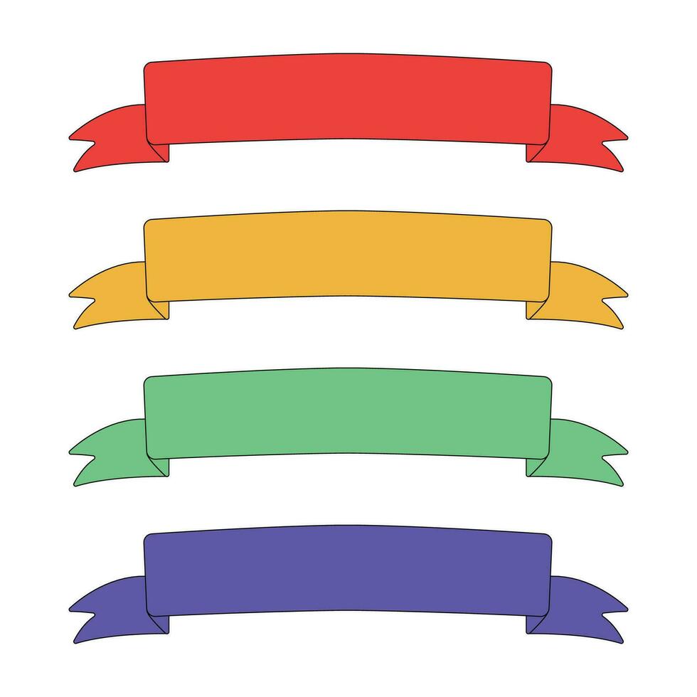 vector colección de mano dibujado de colores cinta