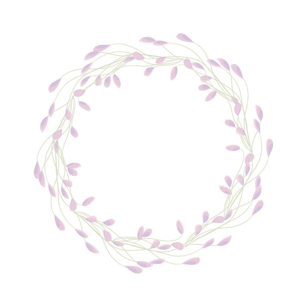 Vector round botanical frame isolated on a white background
