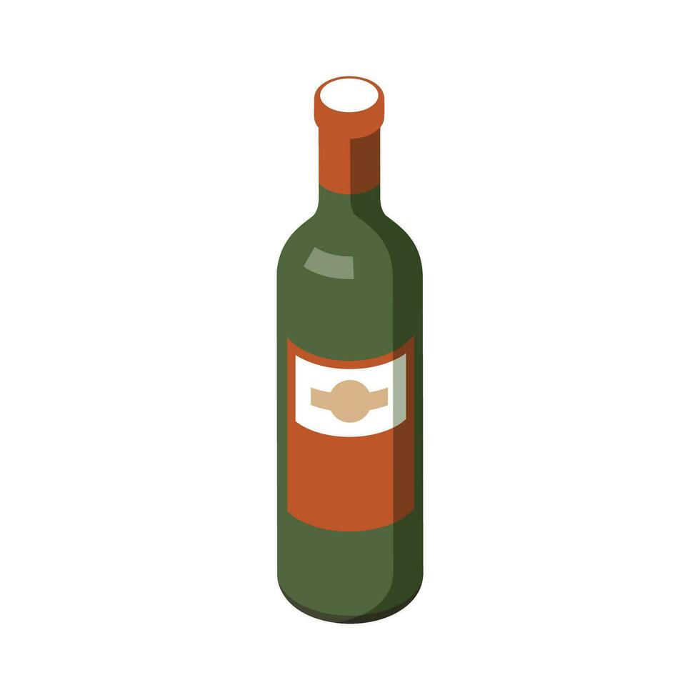 Flat beer bottle collection with label vector