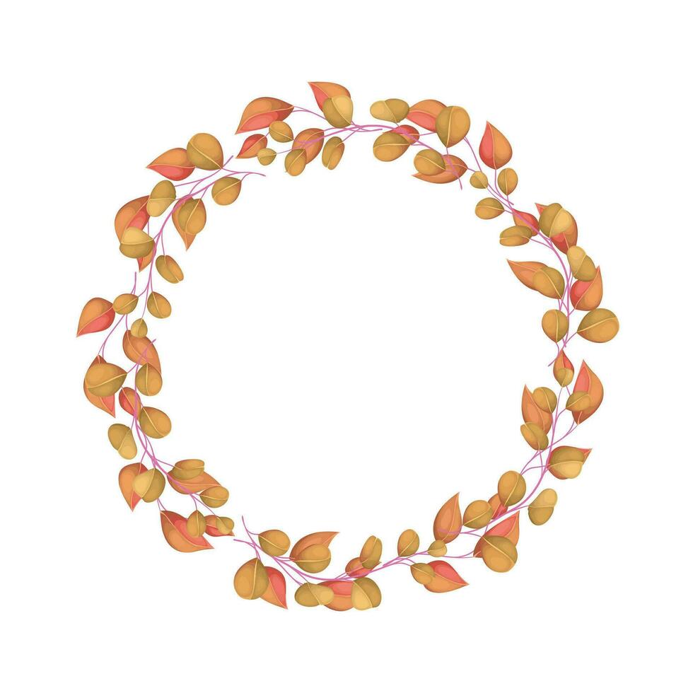 Vector round botanical frame isolated on a white background