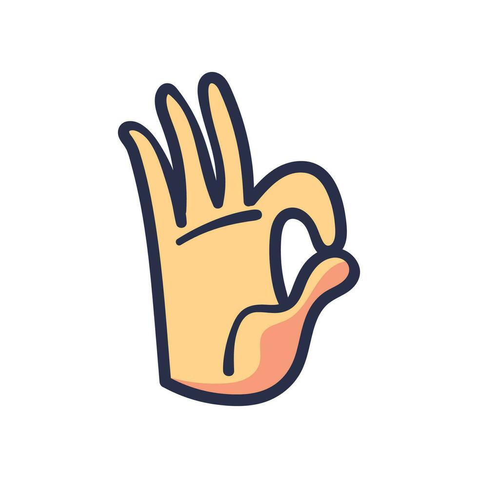 Vector hand in hand drawn style on white background