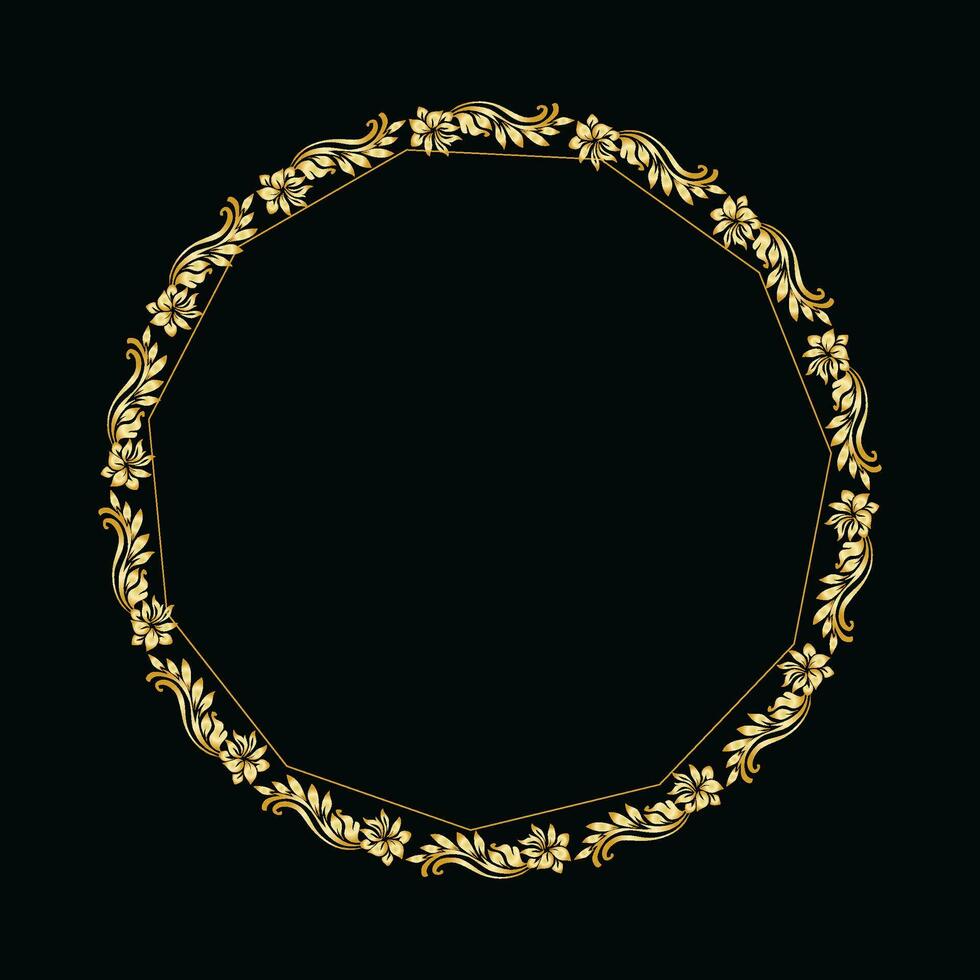 vector floral antecedentes con dorado marco