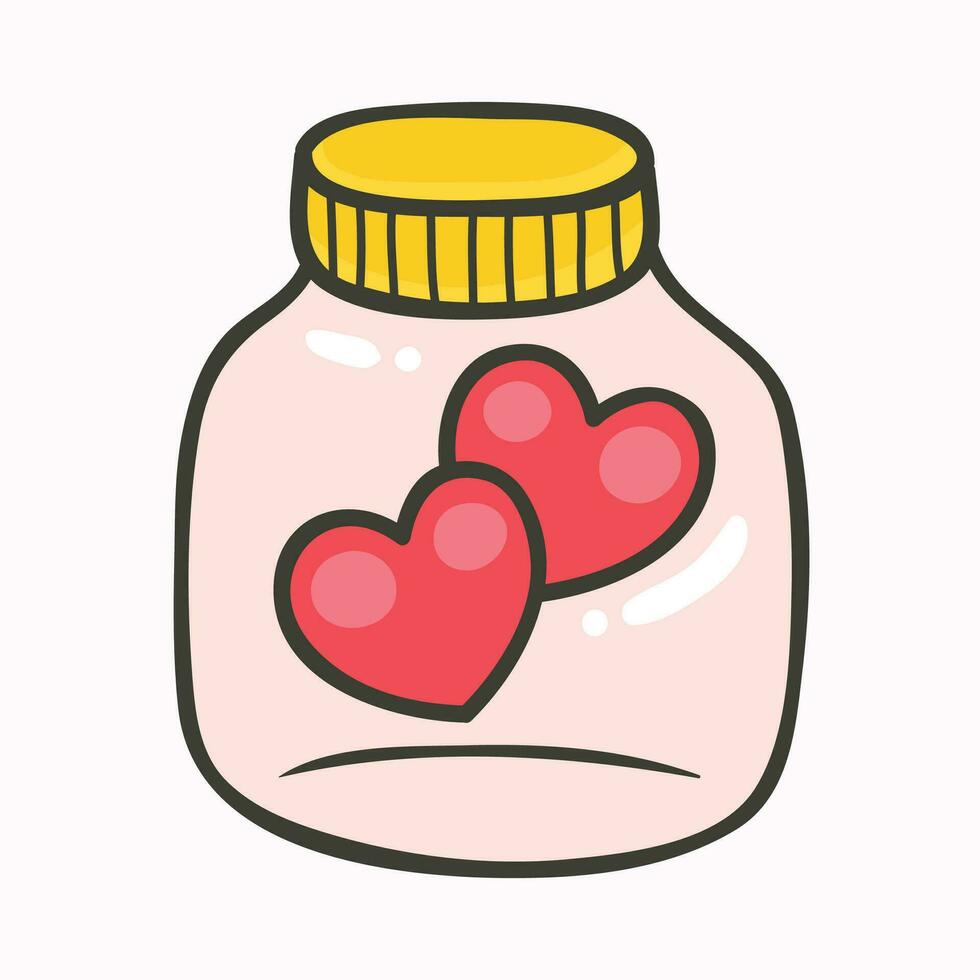 Vector cartoon cute valentines day doodle many hearts vector