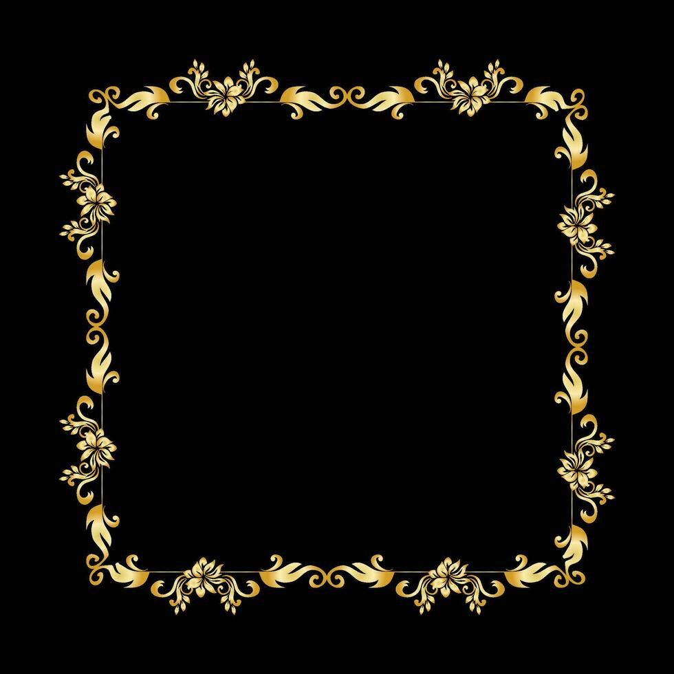 Vector square luxury decorative vintage frames and borders set