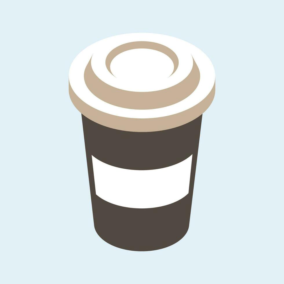 Vector flat paper coffee cup background