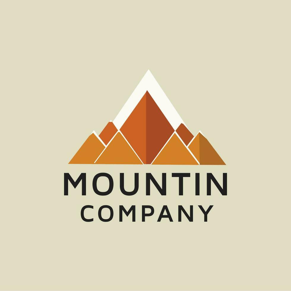 Mountain Tree Symbol Design Element vector