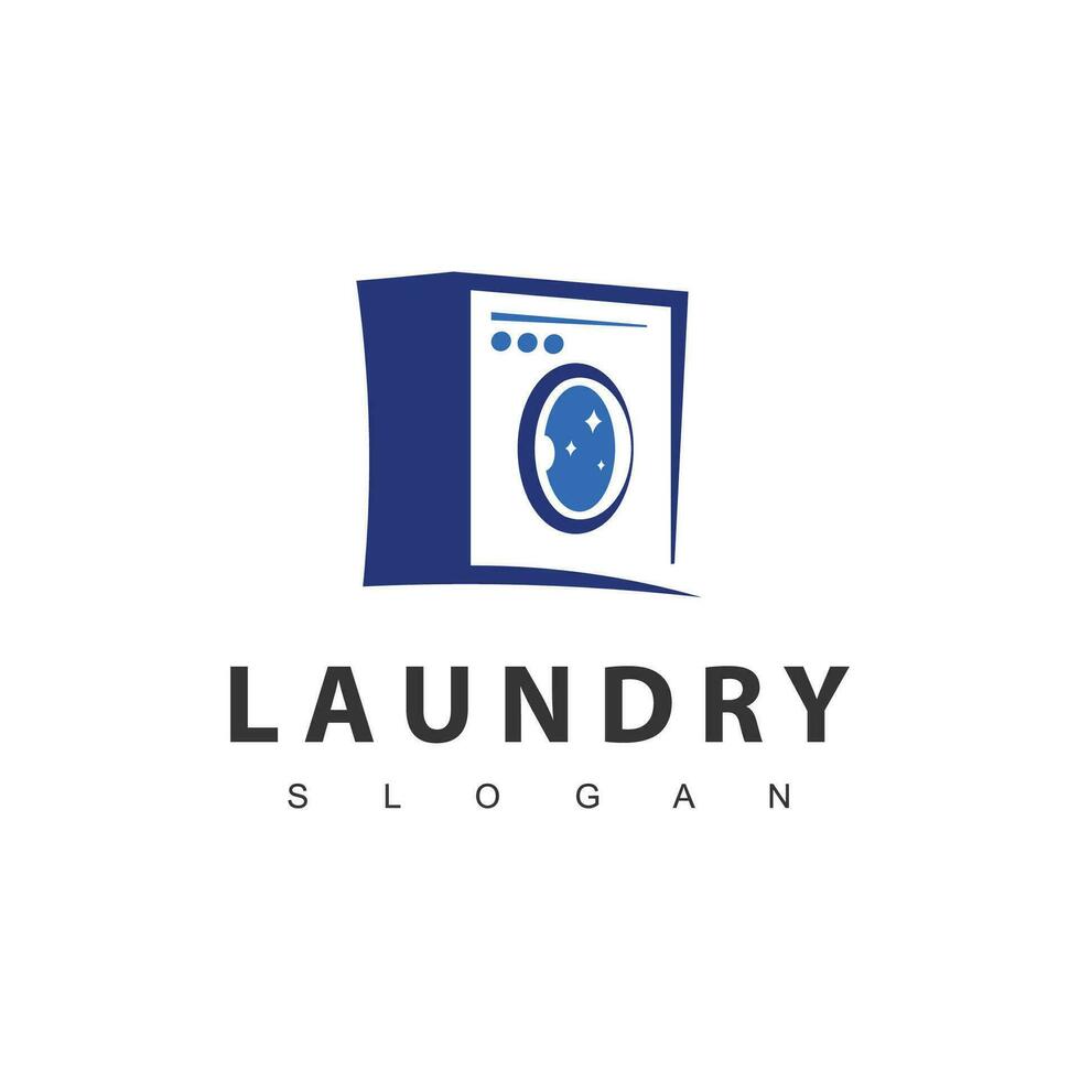 Laundry logo template. Simple laundry illustration logo with t-shirt and hanger symbol. vector