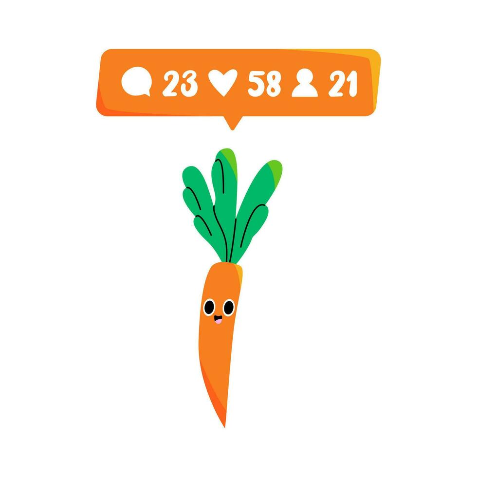 Cute smile carrot character vector