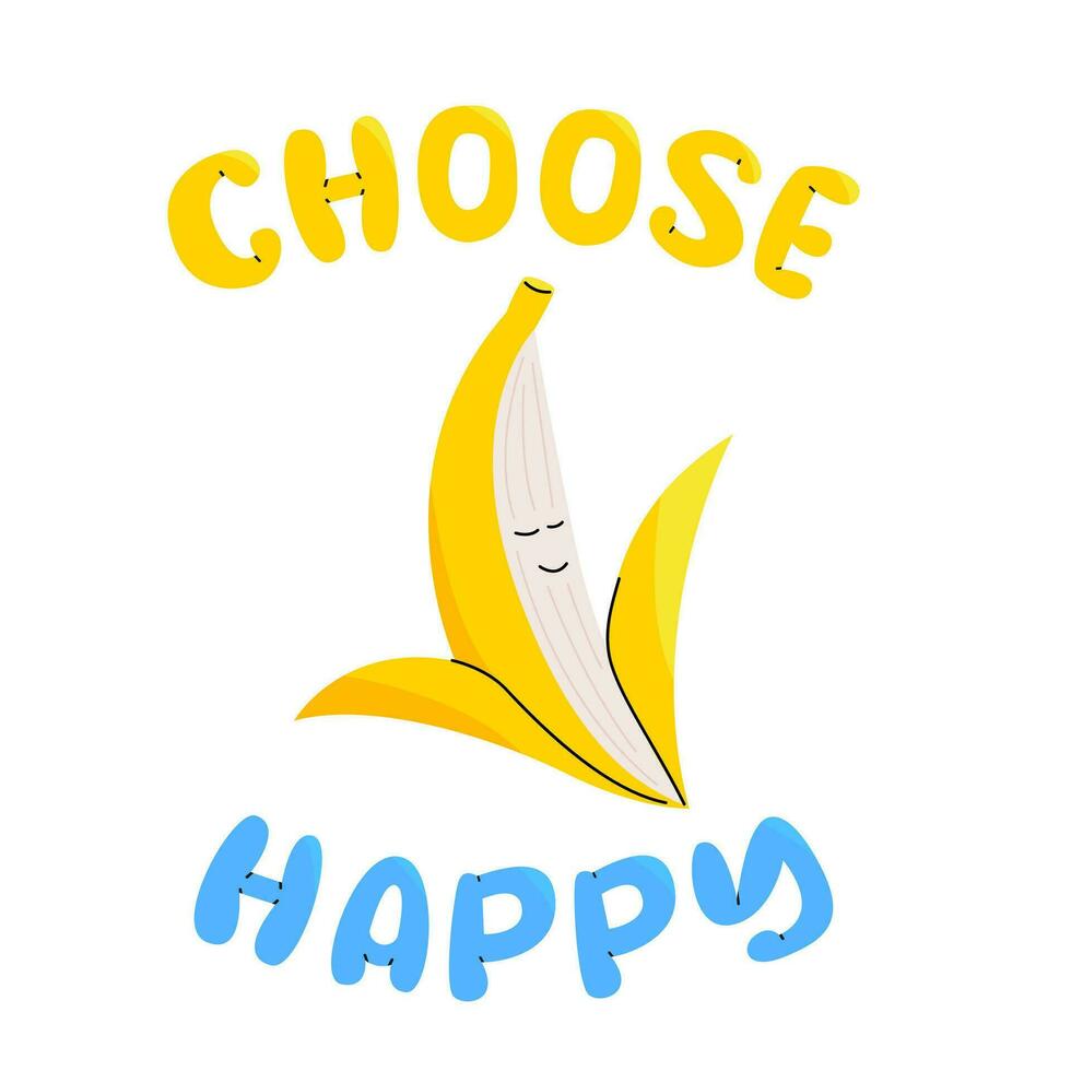 Cute banana cartoon illustration vector