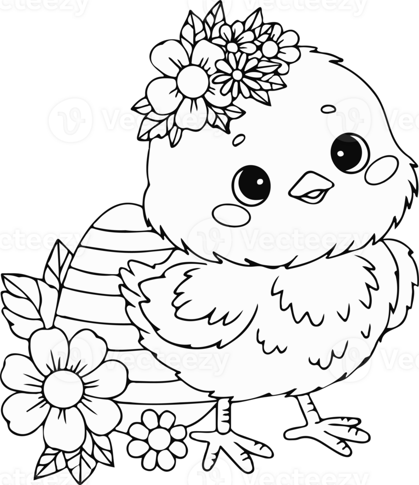 Cute  chick with Easter egg png