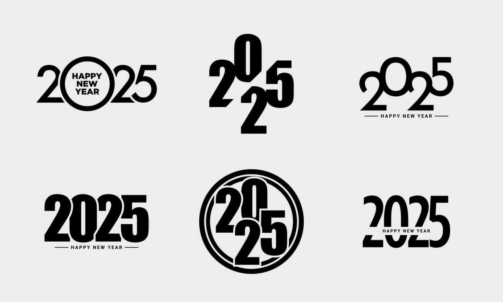 Set of 2025 number design template. vector