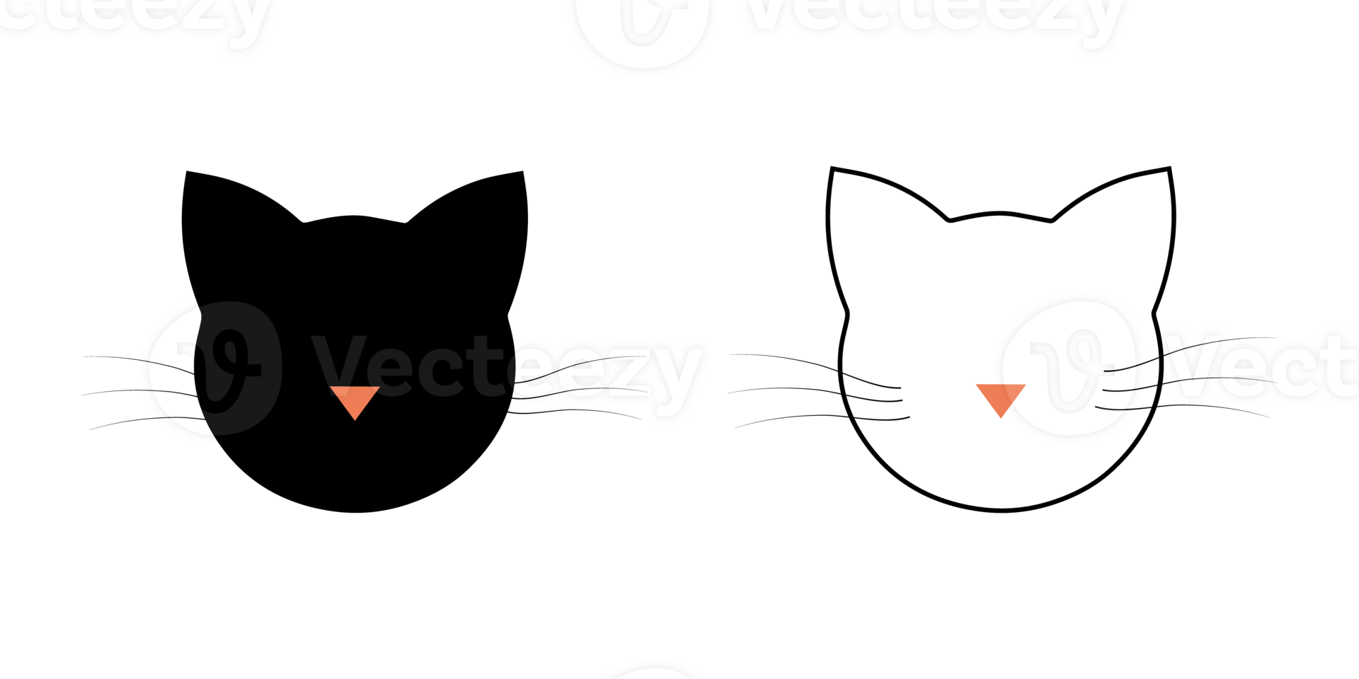 cat icon calico kitten pet head face logo symbol character cartoon png