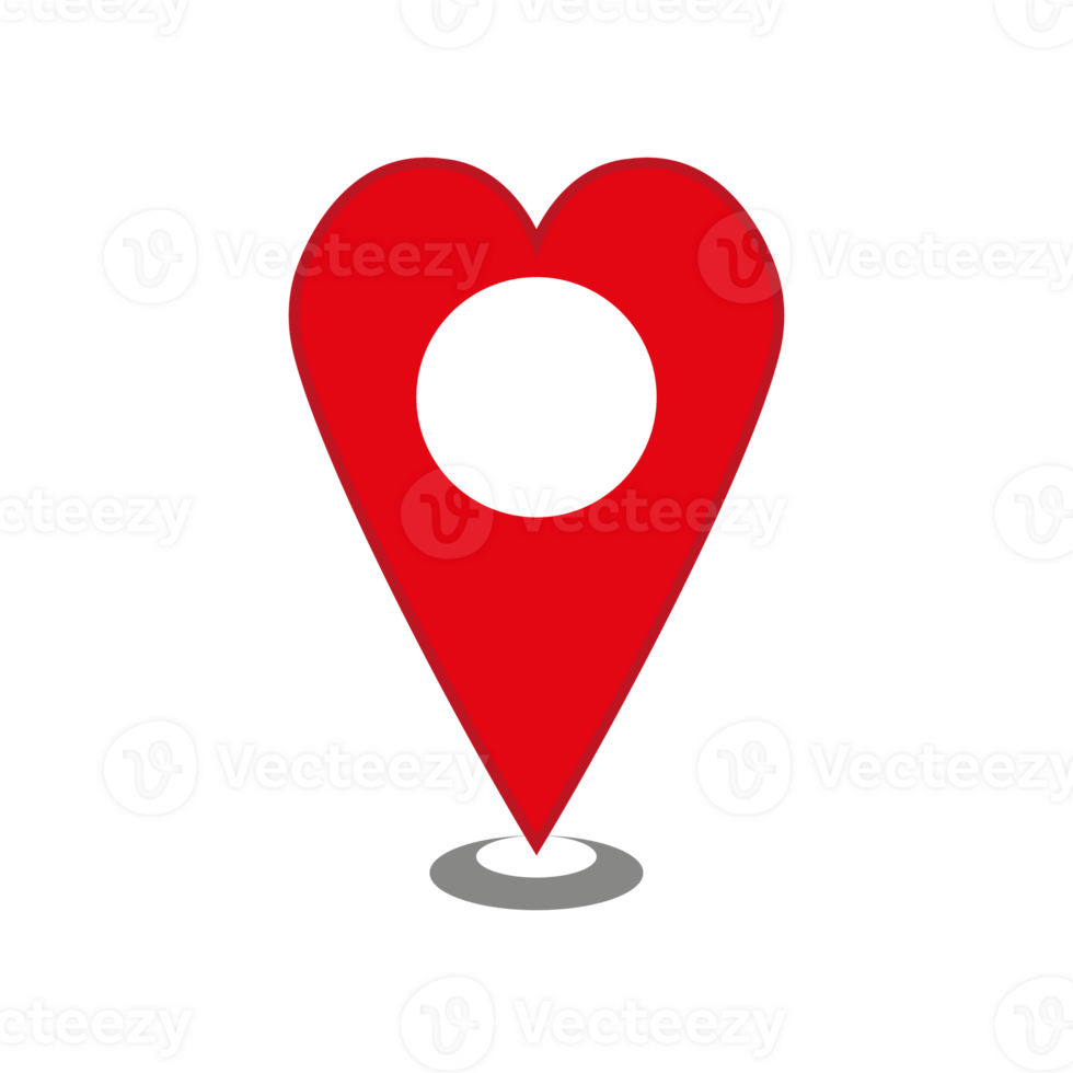 Search and find love. Heart shaped map pointer. Concept of passion, amour, dating. Can be used as icon for online dating service or for Valentines Day design. png