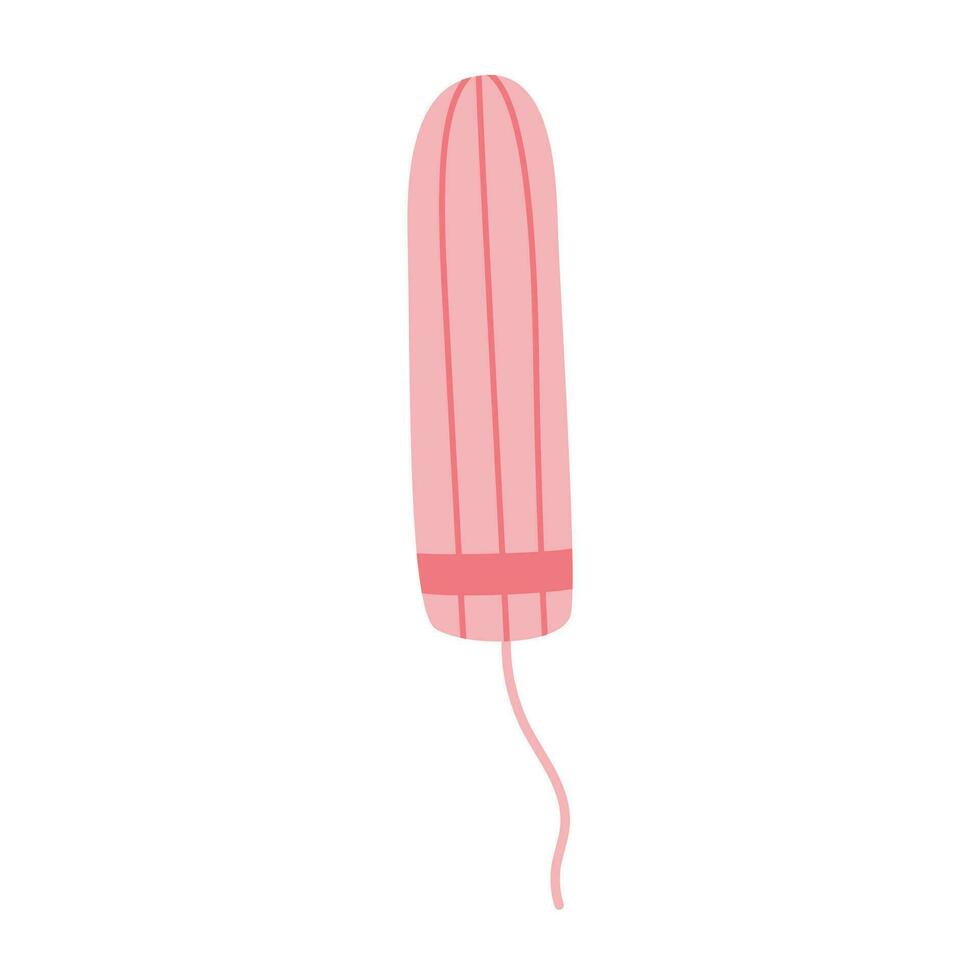 Woman tampon. Hygiene female product for menses. Menstruation protection in period. vector