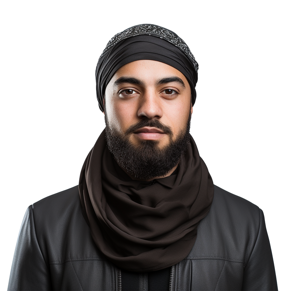 AI generated Muslim man isolated on a transparent background png