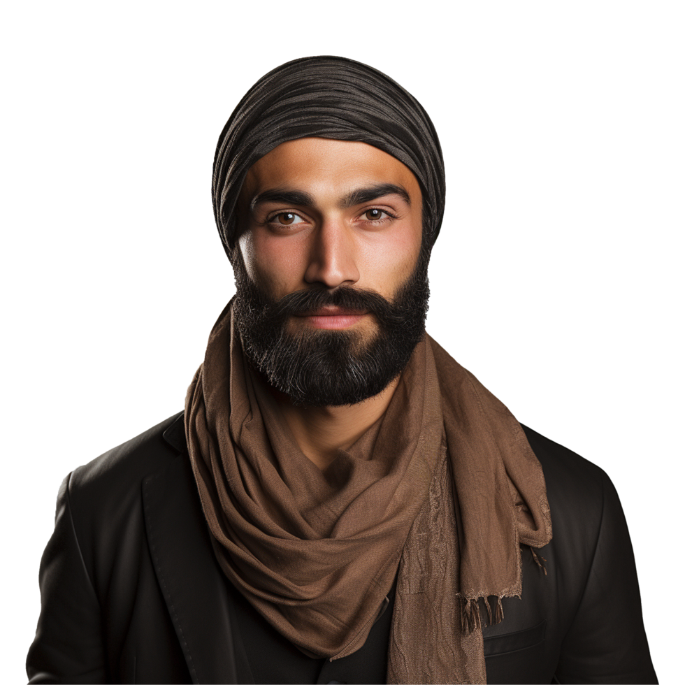 AI generated Muslim man isolated on a transparent background png