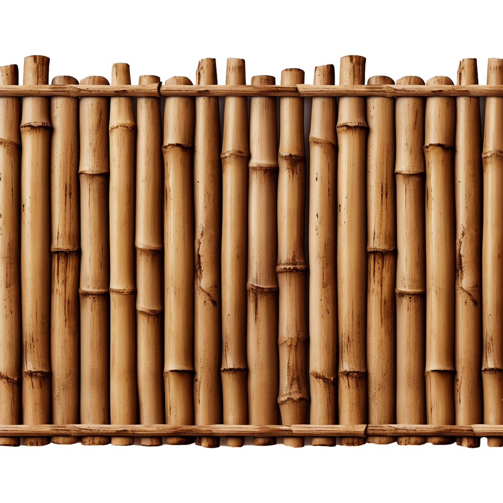 AI generated Bamboo fances isolated on transparent background png