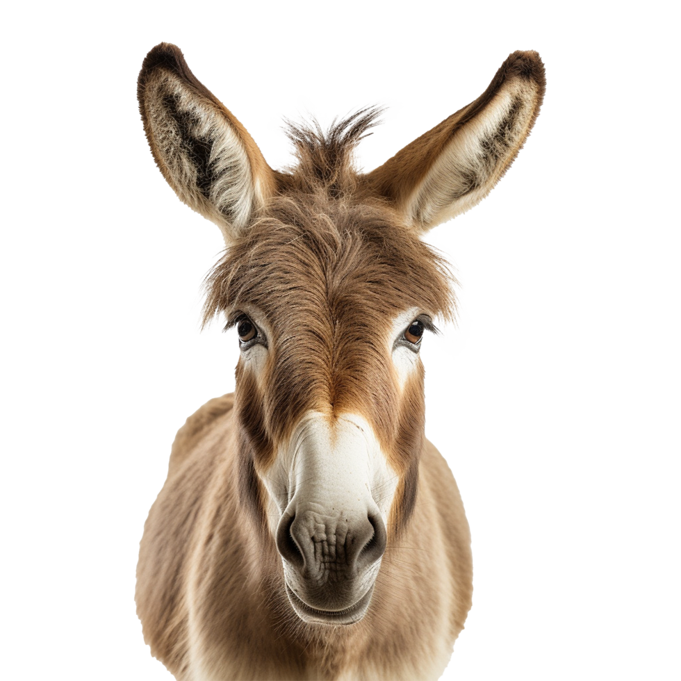 ai generado un Burro aislado en transparente antecedentes png